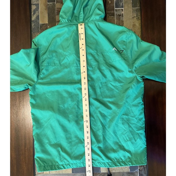 Mens Sz M/M Rain Jacket Authentic brand Aeropostale Hooded Green - Picture 5 of 8